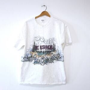 Vintage Mt Rushmore South Dakota Wolf Pack T Shirt XL